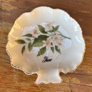 Vintage 1978 Enesco Porcelain June Calamondin Orange Trinket Dish